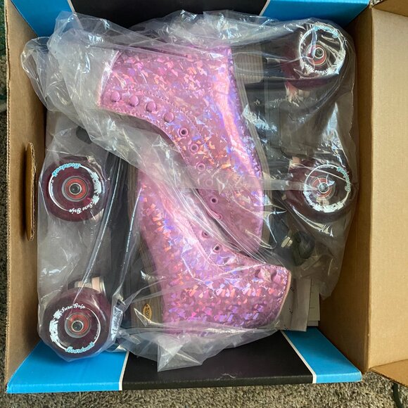 Sure Grip Limited Edition Prism Pink Quad Rollerskates Women's Size 7 - Picture 5 of 7